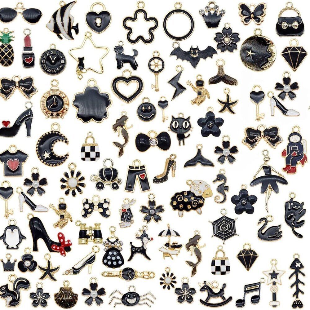 30pcs Mixed Enamel Charms Pendants for Jewelry Making Bulk lot Necklace Earrings